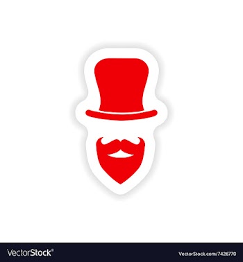 Stylish paper sticker on white background hat vector image