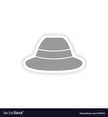 Stylish paper sticker on white background hat vector image