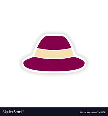 Stylish paper sticker on white background hat vector image