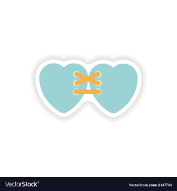 Stylish paper sticker on white background hearts vector image