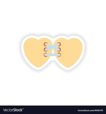 Stylish paper sticker on white background hearts vector image