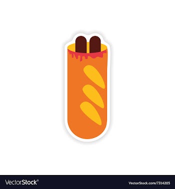 Stylish paper sticker on white background hot dog vector image
