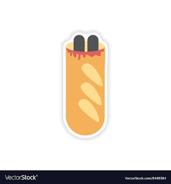 Stylish paper sticker on white background hot dog vector image