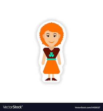 Stylish paper sticker on white background irish vector image