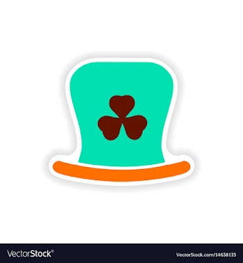 Stylish paper sticker on white background irish vector image