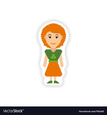 Stylish paper sticker on white background Irish vector image