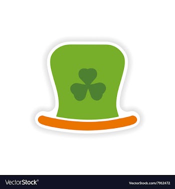 Stylish paper sticker on white background Irish vector image