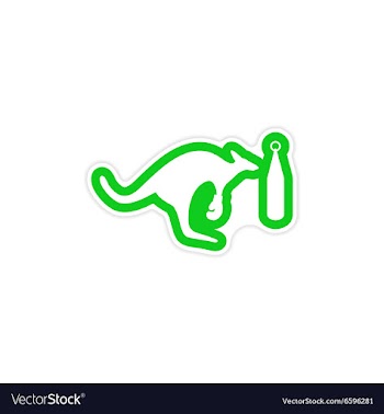 Stylish paper sticker on white background kangaroo vector image