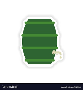 Stylish paper sticker on white background keg beer vector image