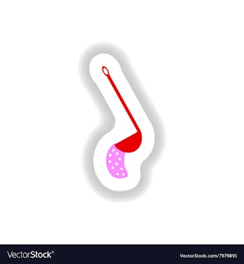 Stylish paper sticker on white background ladle vector image