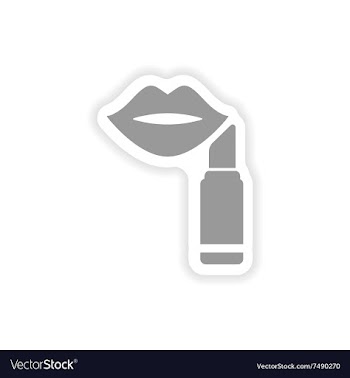 Stylish paper sticker on white background lipstick vector image