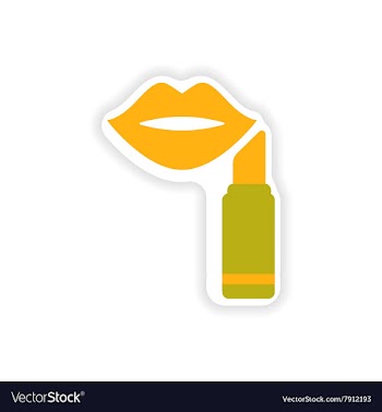 Stylish paper sticker on white background lipstick vector image
