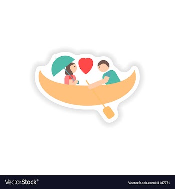 Stylish paper sticker on white background love vector image