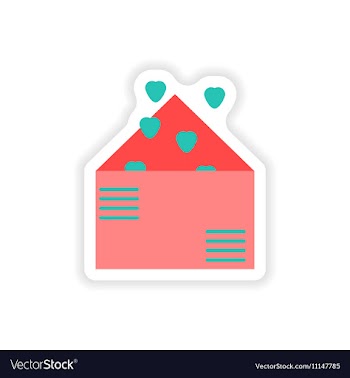 Stylish paper sticker on white background love vector image