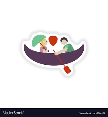Stylish paper sticker on white background love vector image