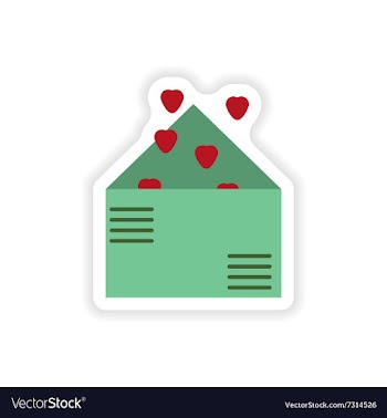 Stylish paper sticker on white background love vector image