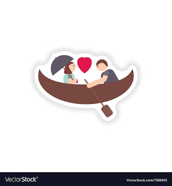 Stylish paper sticker on white background love vector image