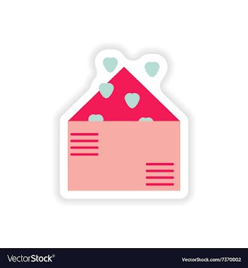 Stylish paper sticker on white background love vector image