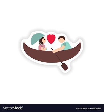 Stylish paper sticker on white background love vector image
