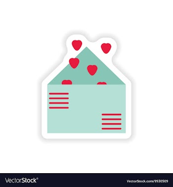 Stylish paper sticker on white background love vector image