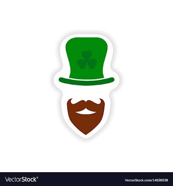 Stylish paper sticker on white background man hat vector image