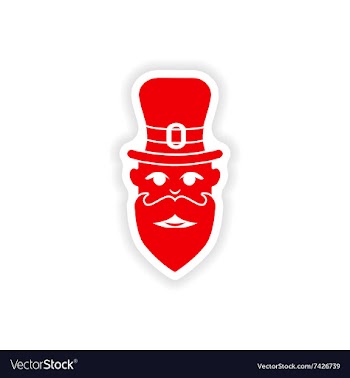 Stylish paper sticker on white background man hat vector image