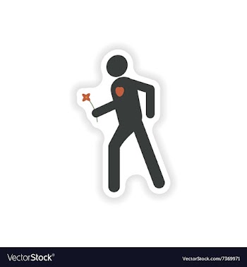 Stylish paper sticker on white background man in vector image