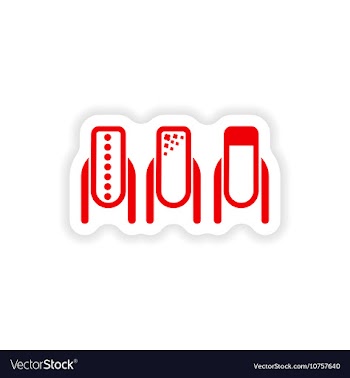 Stylish paper sticker on white background manicure vector image