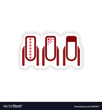 Stylish paper sticker on white background manicure vector image