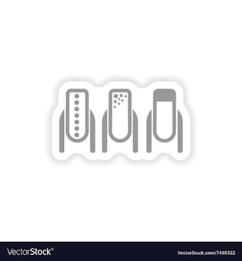 Stylish paper sticker on white background manicure vector image