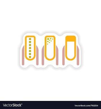 Stylish paper sticker on white background manicure vector image