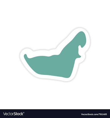 Stylish paper sticker on white background map vector image