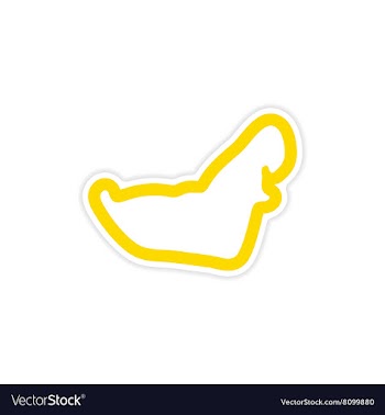 Stylish paper sticker on white background map vector image