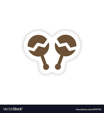 Stylish paper sticker on white background maracas vector image
