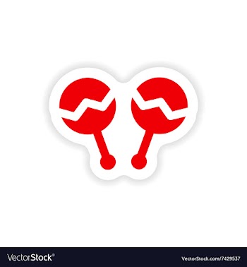 Stylish paper sticker on white background maracas vector image
