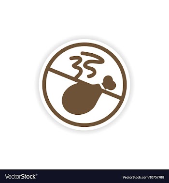 Stylish paper sticker on white background meat ban vector image