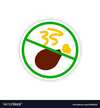 Stylish paper sticker on white background meat ban vector image