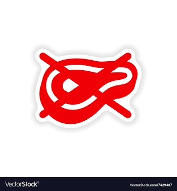 Stylish paper sticker on white background meat ban vector image