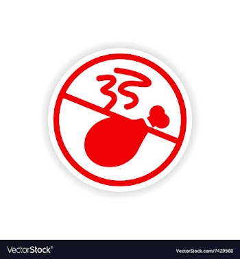 Stylish paper sticker on white background meat ban vector image
