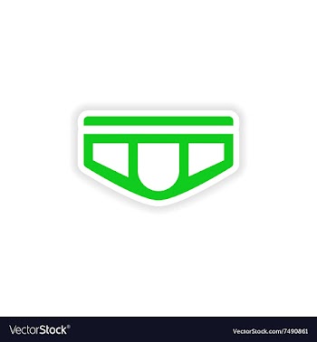 Stylish paper sticker on white background men vector image