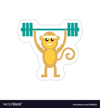 Stylish paper sticker on white background monkey vector image