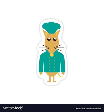 Stylish paper sticker on white background mouse vector image