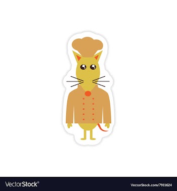Stylish paper sticker on white background mouse vector image