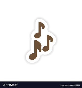 Stylish paper sticker on white background musical vector image