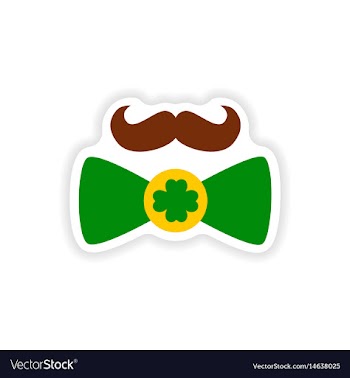 Stylish paper sticker on white background mustache vector image