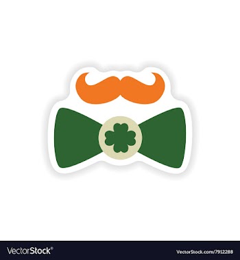 Stylish paper sticker on white background mustache vector image