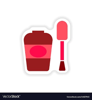 Stylish paper sticker on white background nail vector image