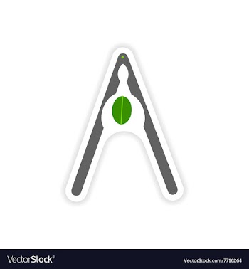 Stylish paper sticker on white background nut and vector image