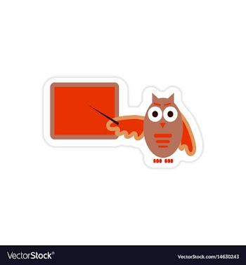 Stylish paper sticker on white background owl vector image