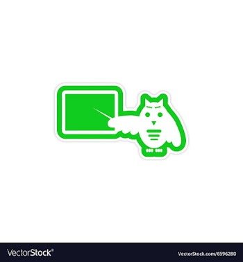 Stylish paper sticker on white background owl vector image